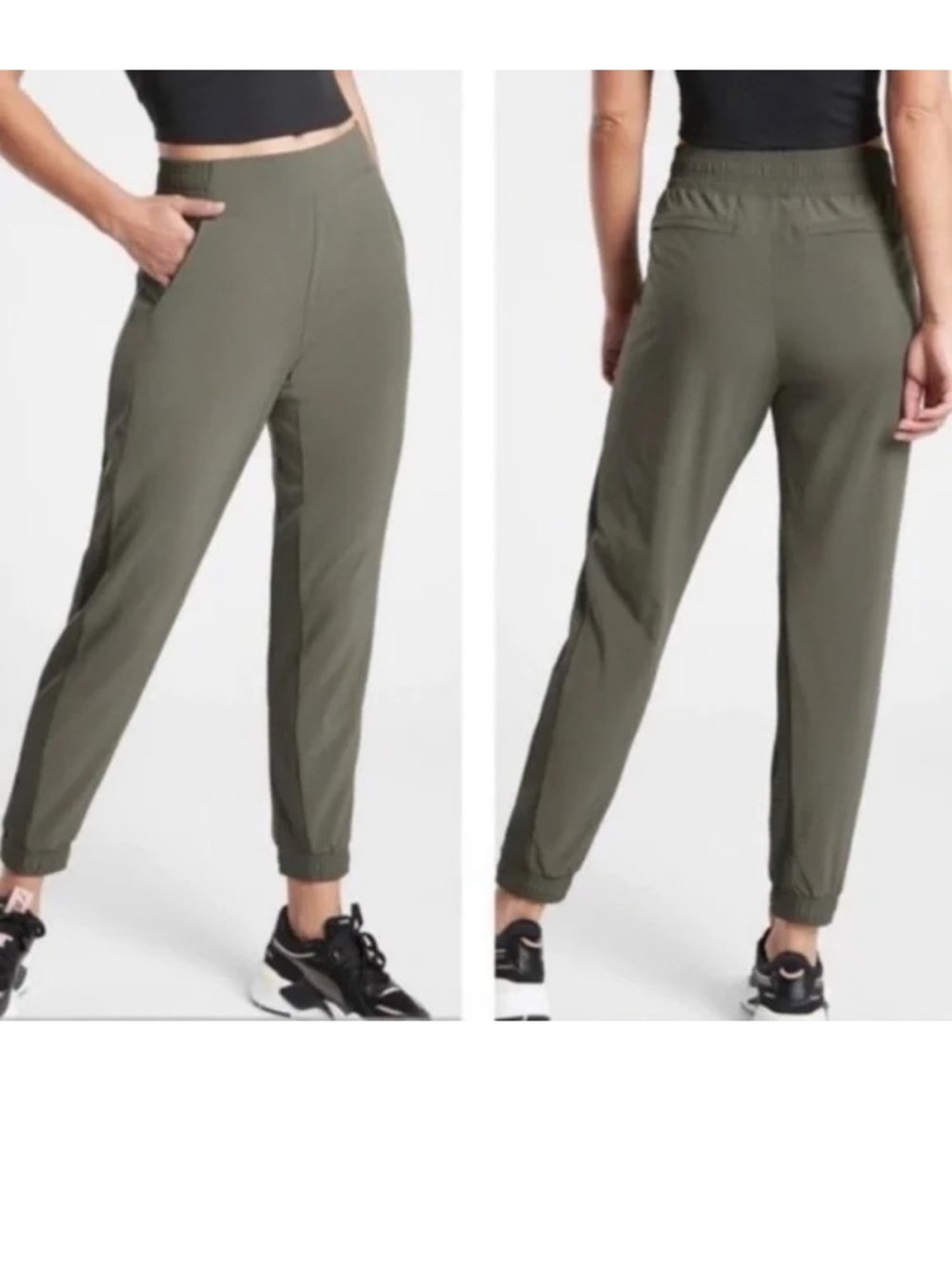 ATHLETA Womens Size 4 Brooklyn Ankle Lightweight Pants Olive Green Active Wear